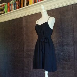 Banana Republic Navy Blue Trapeze Dress with Sash